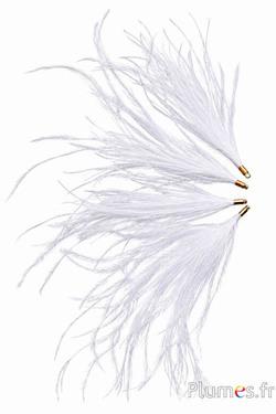 Hanger struisvogel - 9-12 cm - wit